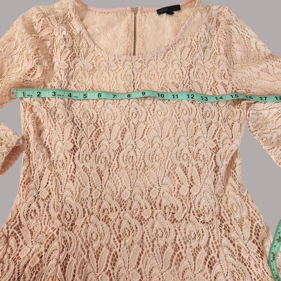 bebop Pink scalloped Lace dress M Fit Flare barbiecore princess fairy Y2K - Picture 8 of 9